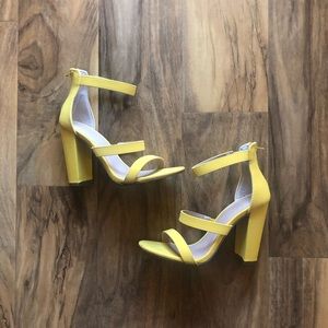 Yellow Strappy Heels